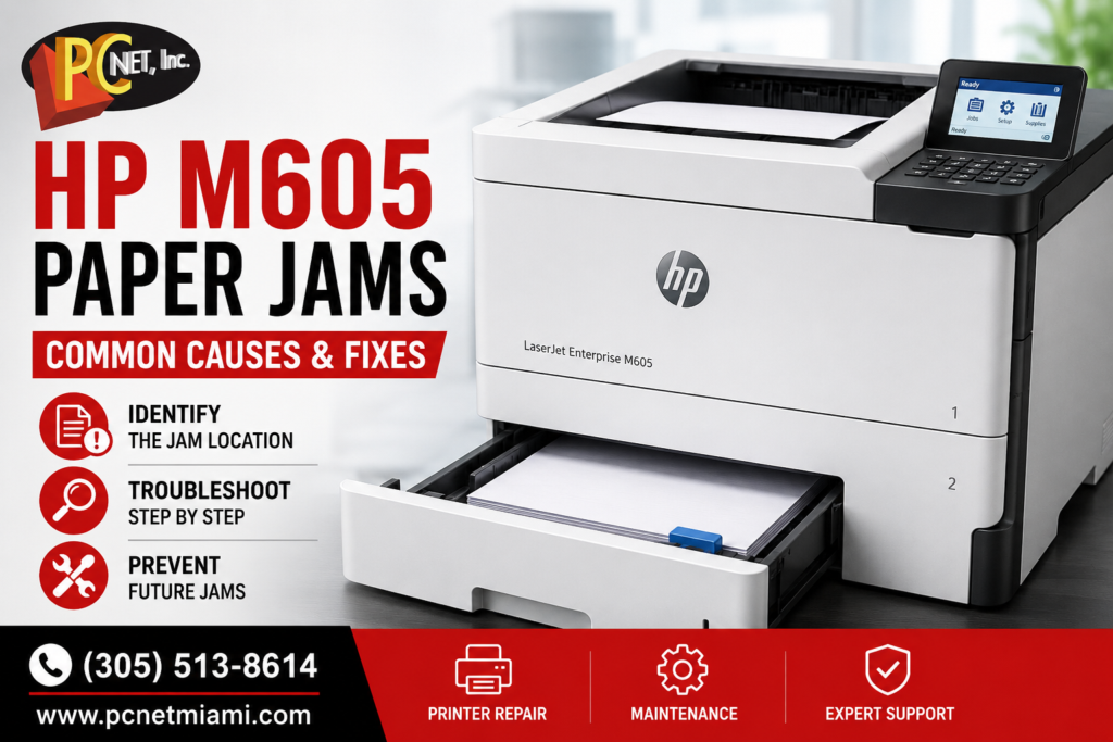HP M605 paper jams