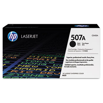 HP 507A Black Original LaserJet Toner Cartridge, CE400A