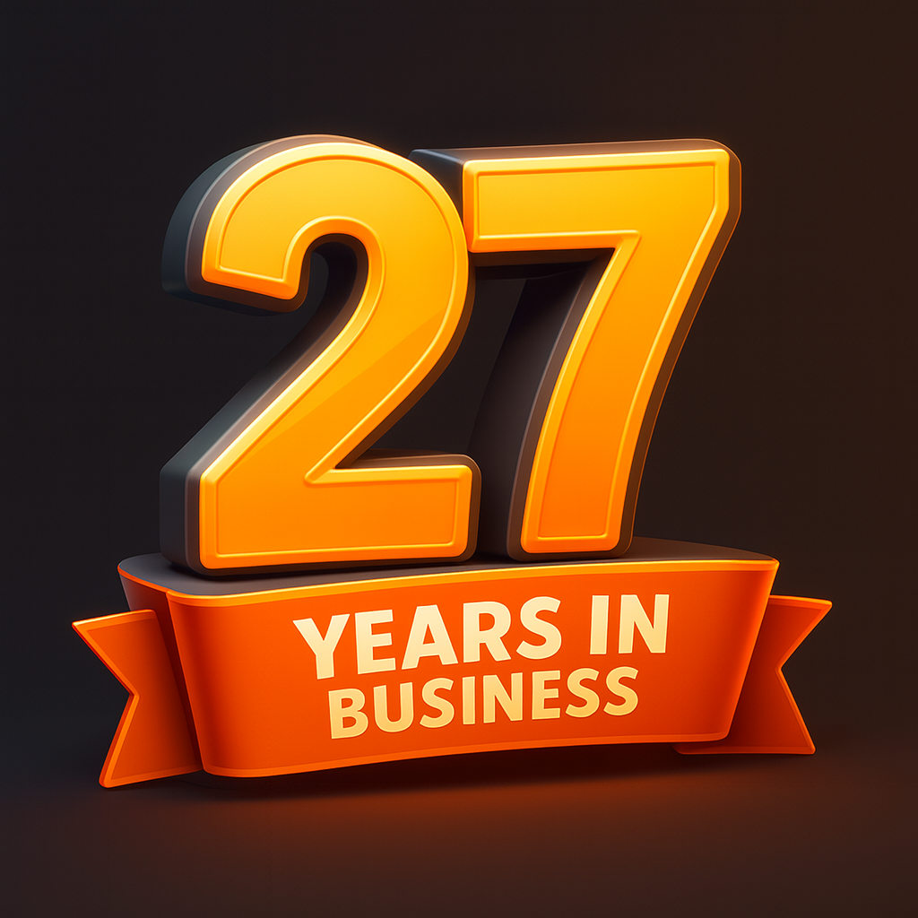 Business started in 1998.  27 years of experience