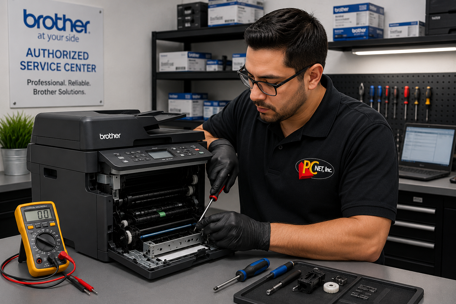 brother-authorized-service-center-miami-printer-repair Brother printer repair at PC Net Authorized Service Center in Miami