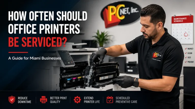 How often should office printers be serviced in Miami?