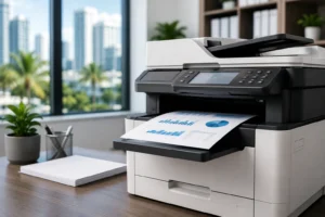 printer-repair-miami-office-printer Office printer working after professional printer repair service in Miami