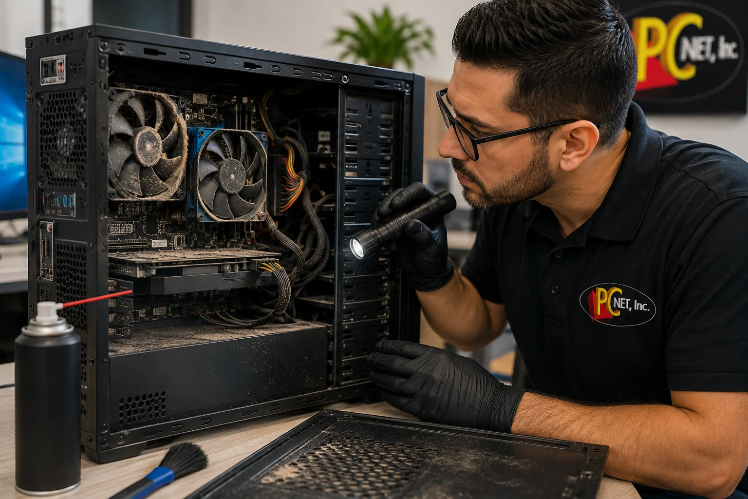 Computer overheating from dust buildup in cooling fans